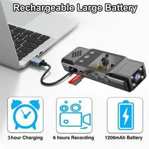 Law Sports DV 4K 1080P HD Mini Camera Handheld Back Clip Portable Camera Car Recorder