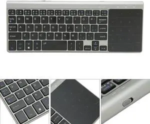 2.4G Wireless Keyboard Touchpad 2 in 1 Portable Compact Multi Device Connection for iOS Android Tablet PC TV Precision