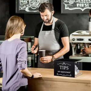 2X Tip Jars For Money 6 X 4 X 5 Inch Tip Collection Box With Lock Donation Suggestion Box For Tip Raffling Box