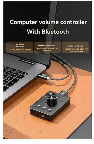 PC Speaker Multimedia Bluetooth 5.1 USB Computer Volume Controller External Audio Adjust Knob Volume Control