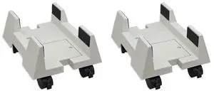 2X CPU Stand Mobile Desktop Tower Computer Floor Stand Rolling Caster Wheels Adjustable Width Universal