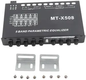 Car Audio Stereo Equalizer Adjustable 5 Bands Precise Tuning EQ Tuning Crossover Amplifier Graphic for Car Audio System Vehicle