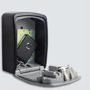 Wall Mount Key Secret Box,Organizer 4 Digit Combination Password Security Code Lock No Key,Key Safe Box For Home