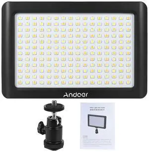 Andoer Mini Portable Dimmable Studio Video Photography LED Light Panel Lamp 3200K/6000K 192pcs Beads for DSLR Camera