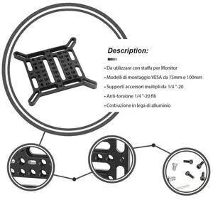 2X Multipurpose Cheese Plate With 75 X 75Mm & 100 X 100Mm For VESA Mount For Monitor Bracket Photography Video