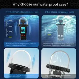 For Osmo Pocket 3 Case 80M Aluminum Quick Release Mount Camera Protective Housing Underwater Diving Kit Waterproof For Osmo Pocket 3 Case 80M Aluminum Quick Release Mount Camera Protective Housing Underwater Diving Kit Waterproof