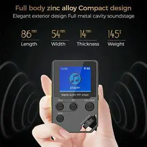 C5 8GB Lossless Bluetooth MP3 Music Player, Zinc Alloy Body,Rotary Controls,Wireless Connection,Voice Recorder
