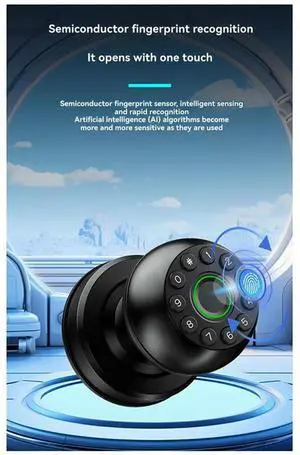 Fingerprint Door Lock With Password, App Control And Touchscreen Keypad For Indoor Use