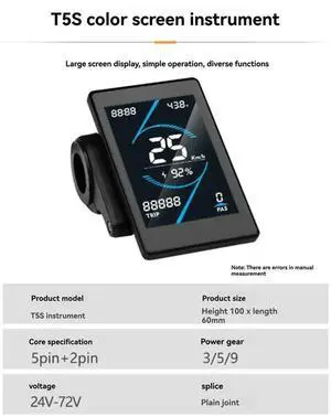 36V 48V 17A Brushless Controller T5S Meter LCD Display+130X Throttle Kit For Electric Scooter E-Bike Repair Kit
