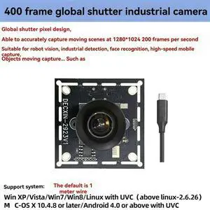 USB3.0 Global Shutter Camera 1.3MP ° Industrial Camera Module 400 Frames Driver-Free For WINXP/7 8 10 LINUX Android USB3.0 Global Shutter Camera 1.3MP ° Industrial Camera Module 400 Frames Driver-Free For WINXP/7 8 10 LINUX Android