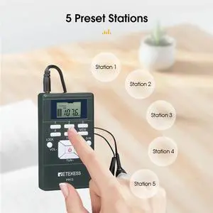 PR13 Radio FM Stereo DSP Portable Receiver Withdigital Clock Forguiding Church Conference Training
