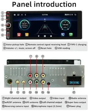 Bluetooth 6.86" Single Din MP5 Player With Wireless Carplay And Android Auto For Car - 1+32G