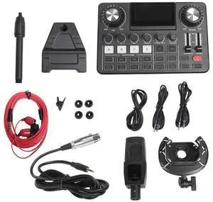 Professional Podcast Equipment Audio Mixer With DJ Effects Voice Changer And Live Sound Card For Streaming Podcasting
