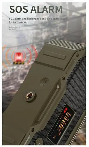 Emergency Weather Radios Hand Crank Solar Bluetooth Speaker Portable AM FM Radio 5000Mah Powered Waterproof Easy To