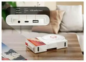 CD Music Record Player Retro Style Wall Mounted With Remote Control For Home Audio Green