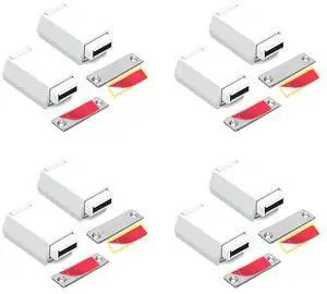 8 Pack Heavy Duty Push Latch & Lock For Door Touch Latches And Catch Magnet Push Release Drawer Pull Tip, White