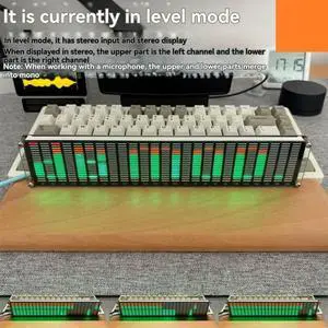 AK2518 Clock Bluetooth Music Spectrum LED Music Spectrum Green+Orange+Red Display Color Audio Signal Melody Rhythm Lamp