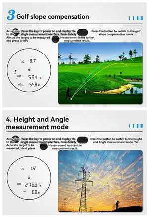 Multifunctional Golf Laser Rangefinder 600M Rechargeable Laser Distance Meter With Flagpole Lock And Slope Compensation