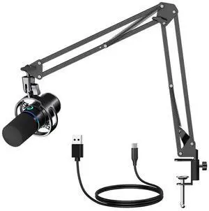 XLR USB Dynamic Microphone With Dubbing Recording Stent For Connection Sound Card Computer Live Singing Game