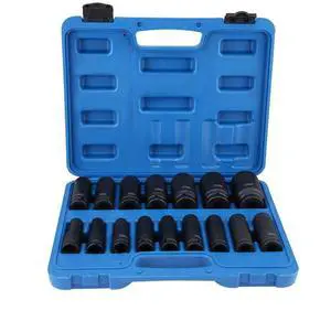 16Pcs 1/2" Inch Drive Air Hex Bit Socket Set Repair Tool Kit 10MM-32MM Anti Rust Easy for Repair Mechanical Maintenance