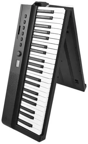 Folding Keyboard Piano 88 Key Full Size Foldable Electronic Organ Built-in Stereo Speakers BT Connecting 129 Tones 128 Rhythms