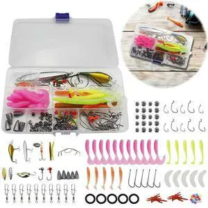 115pcs Fishing Lures Kit Soft and Hard Bait Jig Hooks Fishing Accessories Gifts for Men