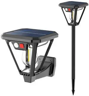 Solar Powered Outdoor Wall Light Motion Sensor COB Ground Light Waterproof LED Landscape Light for Yard Patio Lawn Lighting