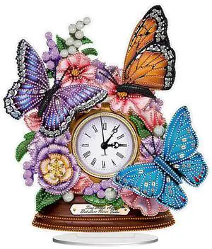 Acrylic Special Shaped Animal 5D Diamond Painting Clock Art Craft Food Diamond Glitter Art Clock Kit Living Room Decoration