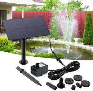 5W 5V Solar Power Panel Water Pump Garden Decoration with Stake Solar Panel Fountain Watering System Energy Saving Kits for Pool