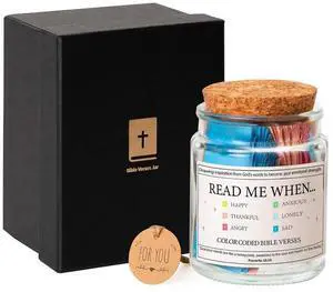 Bible Verses in A Jar Bible Verse Jar Christian Scripture Jar Christian Cards Jar Bible Verse Cards Jar for Spiritual Growth