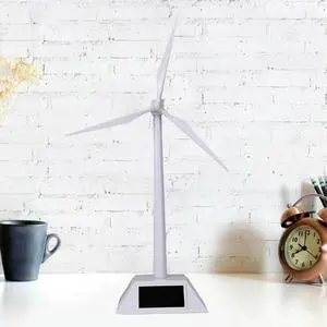 Solar Powered Windmill Model Solar Wind Mill Toy Decorative DIY Windmill Toy Educational Science Teaching Tool for Kids Gift