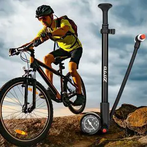 300PSI MTB Bike Shock Pump with Gauge Bike Air Shock Absorber High Pressure Portable Cycling Inflator for Fork & Rear Suspension