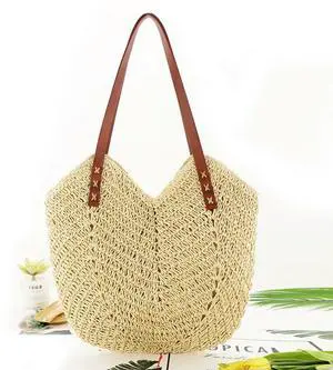 Hand Woven Beach Tote Bags for Women Large Capacity Fashionable Casual Purses Ideal for Summer Outings