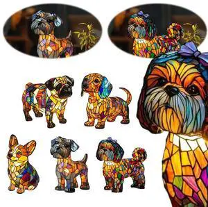 Resin Animal Tabletop Night Light with Warm Ambient Glow Cute Pet Dog Themed Led Creative Animals Table Lamp for Home Decoration