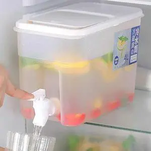 4L Refrigerator Cold Kettle Plastic with Faucet Refrigerator Water Dispenser Multifunction Lemonade Container for Kitchen Fridge
