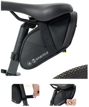 Bicycle Under Seat Bag Cycling Seat Pack Large Capacity Bike Seat Bag with Reflective Strip Nylon Bike Bag Cycling Accessories