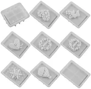 Silicone Box Mould Hollow Out Case Mold DIY Case Cement Mold Non Stick Rectangular Casting Mould for Home Decor