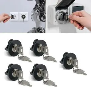 5PCS Socket Lock With Key Lockable Power Anti-theft Lock Child  For Protection For Home Improvement Tool Accessory