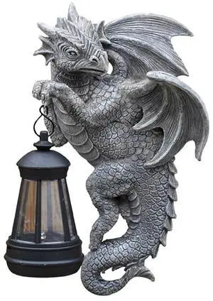 Flying Dragon Statue Light Dragon Figurine Lamp Waterproof Dragon Sculpture Light Animal Garden Light for Outdoor Decor