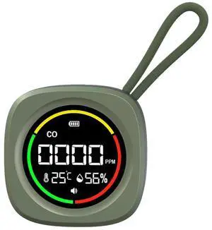 3 In 1 Carbon Monoxide Detector HD LCD Display CO Air Monitor CO Detector Alarm Temp Humidity Sensor for Indoor Outdoor