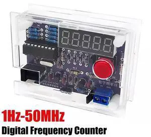 1Hz-50MHz DIY Frequency Counter Meter Oscillator Tester W/ Acrylic Shell For Test, Measurement Tool Accessory In Stock