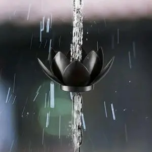 120CM Lotus Rain Chain Outdoor Garden Hanging Rain Catcher Cups Rain Catcher Chain for Gutters Downspouts Outside