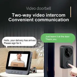 Wireless Doorbell 800mAh Digital Door Viewer 2.4G Automatic Sensing Video Intercom Door Cameras 4.3 Inch IPS Screen