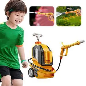 Kids Water Pressure Washer Tools and Toys Car Washer with Scraper Sponge Towel Role Playing Toy Water Gun Kid Cleaning Toy Set