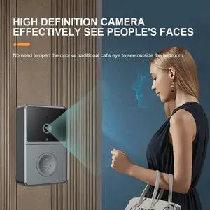 2.4G Audio Video Doorbell Camera 4.3 Inch IPS Screen Video Doorbell Two Way Voice Night Vision for Villa House Office Apartment