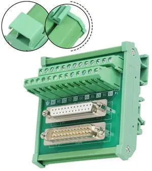 DIN Rail Mounting DB25MG6 Male Female Terminal Block Adapter with Screw Terminal for Secure Electrical Connections