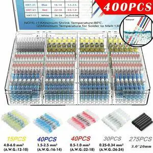 Butt Wire Connectors Heat Shrink Connectors Advanced Waterproof Function For Cable Repair Color-coded Connection Tube