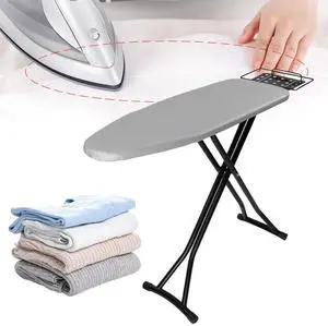 Heavy Duty Compact Iron Board Height Adjustable Full Size Ironing Board l Frame Ironing Board with Iron Rest Non-Slip Legs