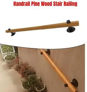 main courante escalierPine Wood Handrail Stair Railing Wall Handrail Wall Stairs With Wall Bracket Home Improvement Accessory