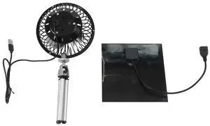 10W 5V Solar Powered Fan Set USB Dual Powered Fan Portable Solar Power Fan for-Camping-Ventilation Accessory